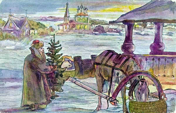 Vintage Russian winter card